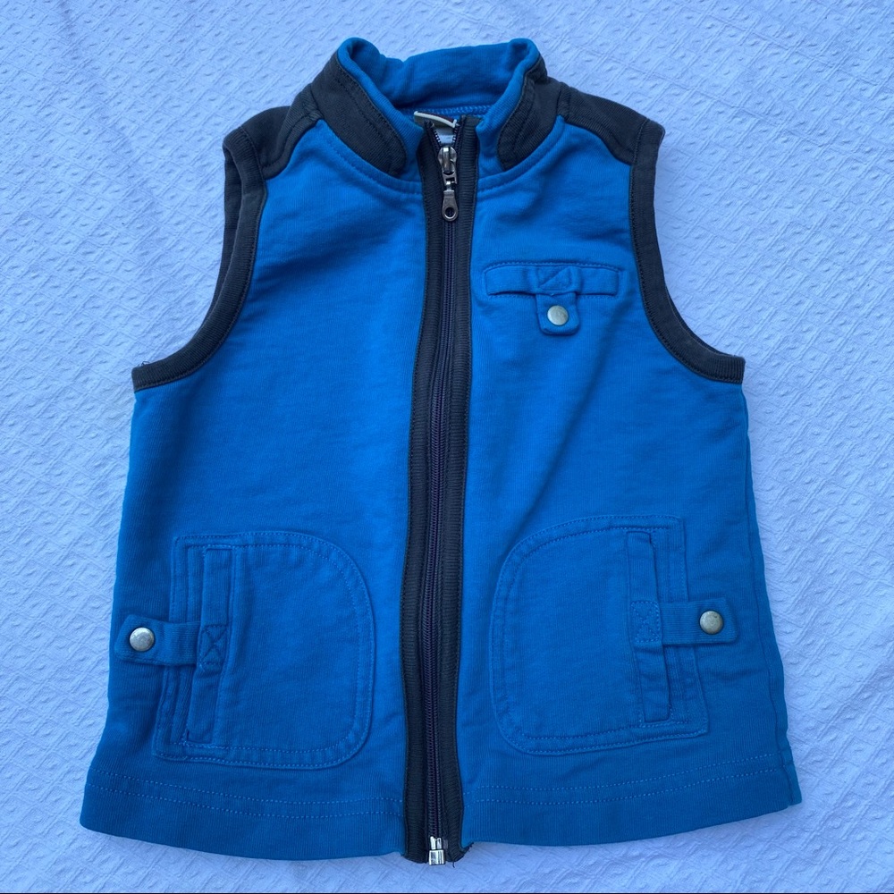 Tea Collection Blue and Dark Gray Cotton Vest